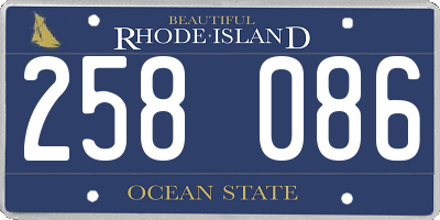RI license plate 258086