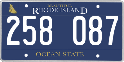 RI license plate 258087