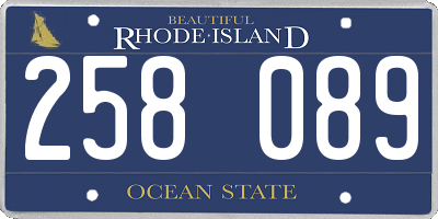 RI license plate 258089