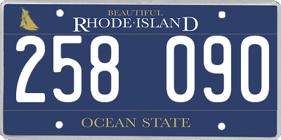 RI license plate 258090
