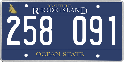 RI license plate 258091