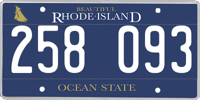 RI license plate 258093