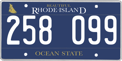 RI license plate 258099