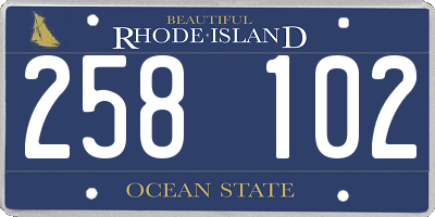 RI license plate 258102