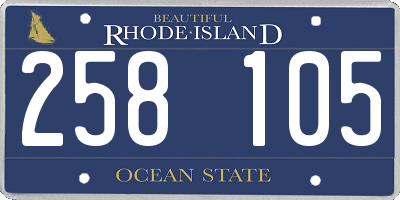 RI license plate 258105