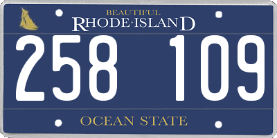 RI license plate 258109