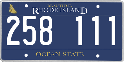 RI license plate 258111