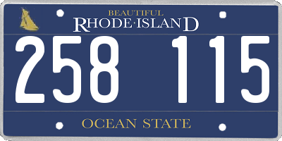 RI license plate 258115