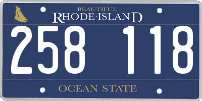 RI license plate 258118
