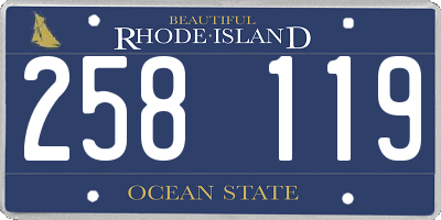 RI license plate 258119