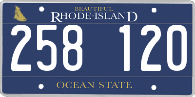 RI license plate 258120