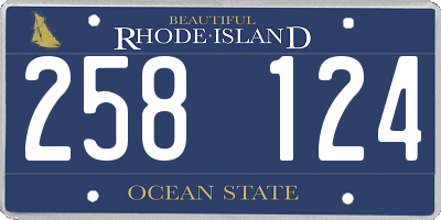 RI license plate 258124