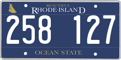 RI license plate 258127