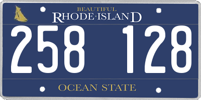 RI license plate 258128