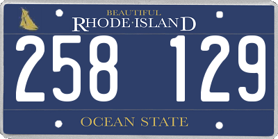 RI license plate 258129