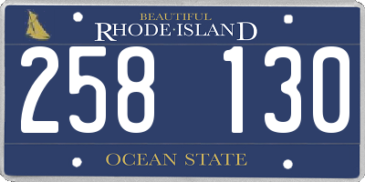 RI license plate 258130