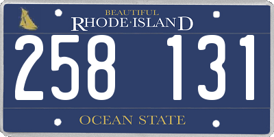 RI license plate 258131