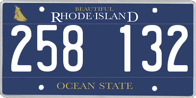 RI license plate 258132