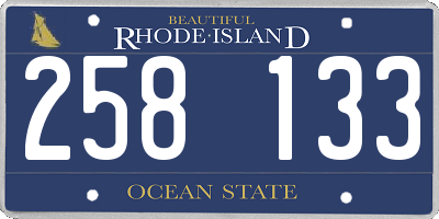 RI license plate 258133