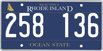 RI license plate 258136