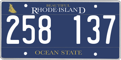 RI license plate 258137