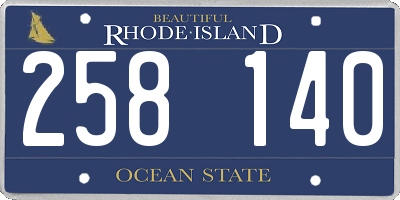 RI license plate 258140