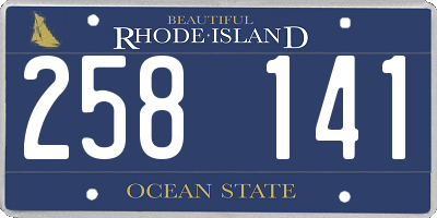 RI license plate 258141