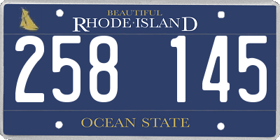 RI license plate 258145