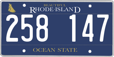 RI license plate 258147
