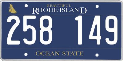 RI license plate 258149