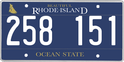 RI license plate 258151