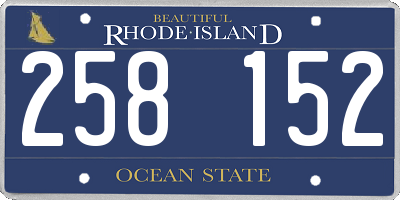 RI license plate 258152