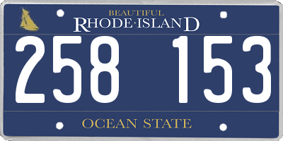 RI license plate 258153