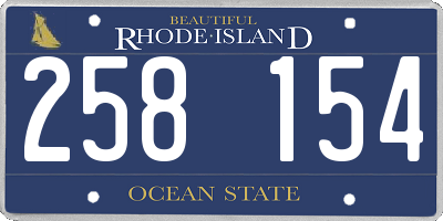 RI license plate 258154