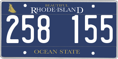 RI license plate 258155