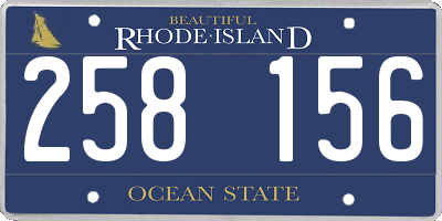 RI license plate 258156