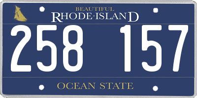 RI license plate 258157