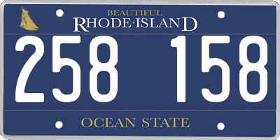 RI license plate 258158