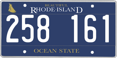 RI license plate 258161