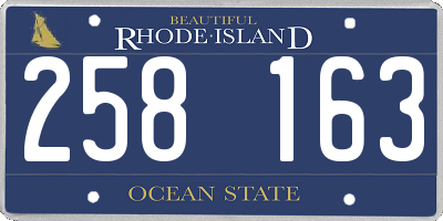 RI license plate 258163