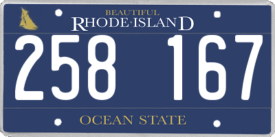 RI license plate 258167