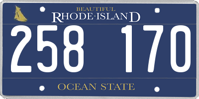 RI license plate 258170