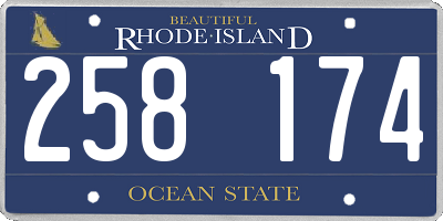 RI license plate 258174