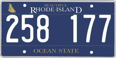 RI license plate 258177