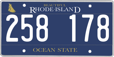 RI license plate 258178