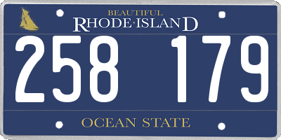RI license plate 258179