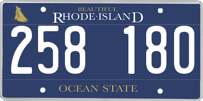 RI license plate 258180
