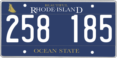 RI license plate 258185