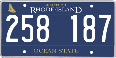 RI license plate 258187