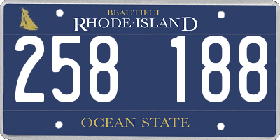 RI license plate 258188